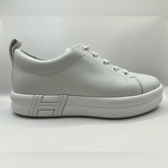 SOLD Hermes Happy Sneakers 37 White Calfskin - Picture 3 of 12